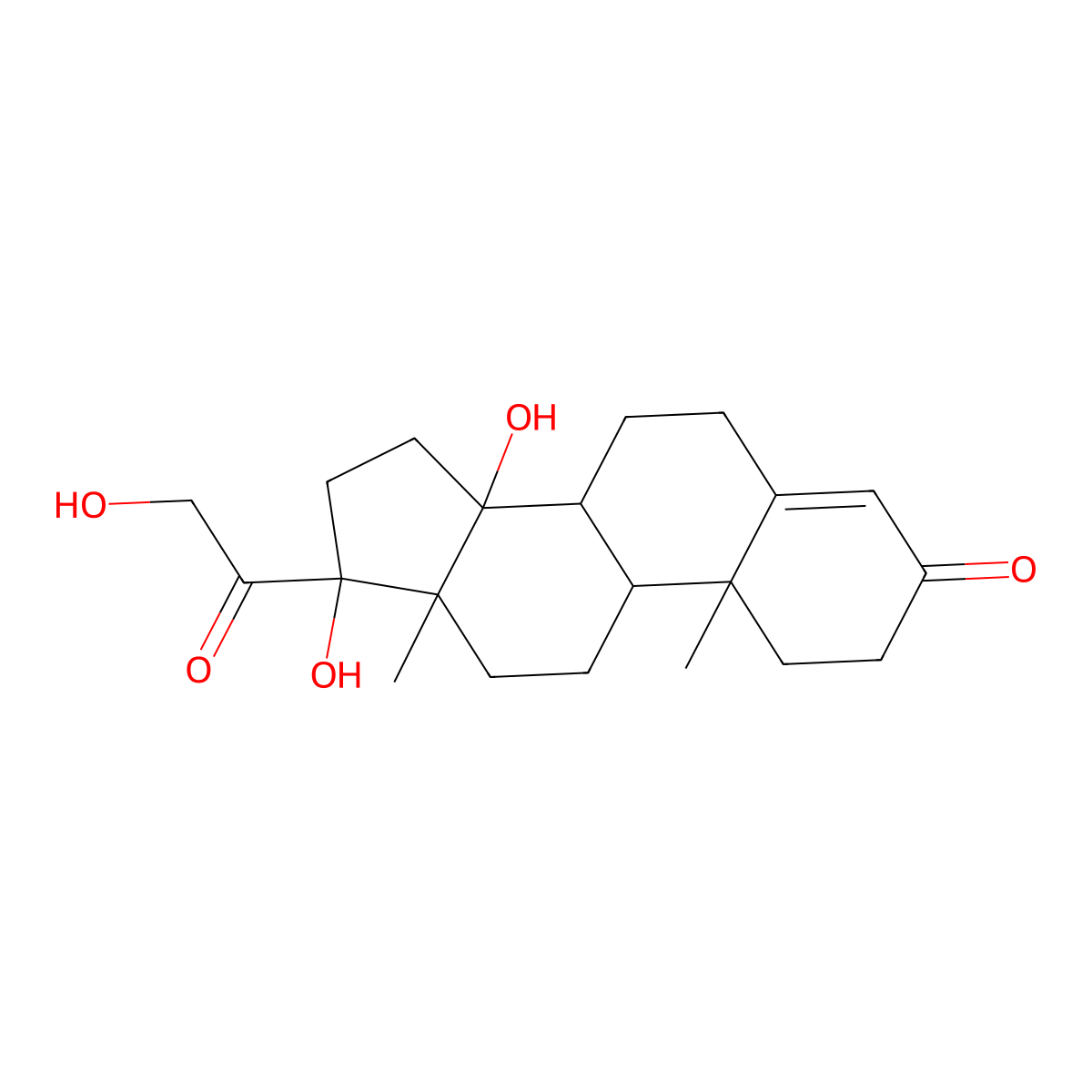 14,17,21-Trihydroxypregn-4-ene-3,20-dione molecular structure, CAS 595-18-6