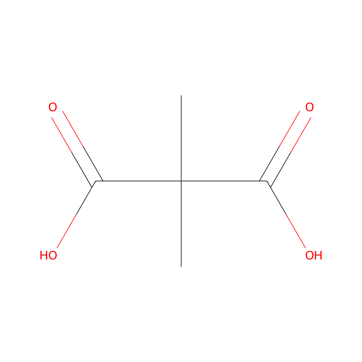 Dimethylmalonic acid molecular structure, CAS 595-46-0