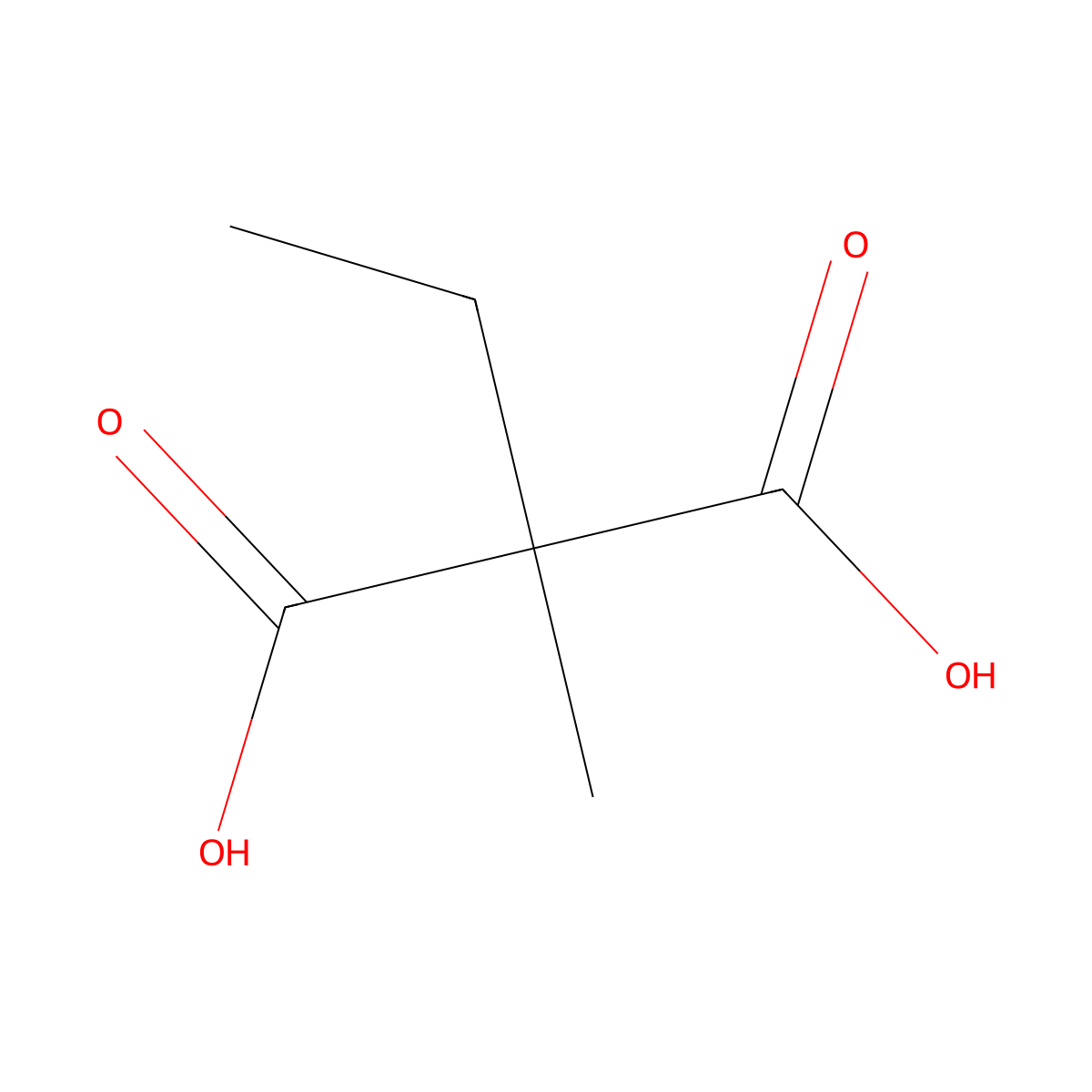 Ethylmethylmalonic acid molecular structure, CAS 595-84-6
