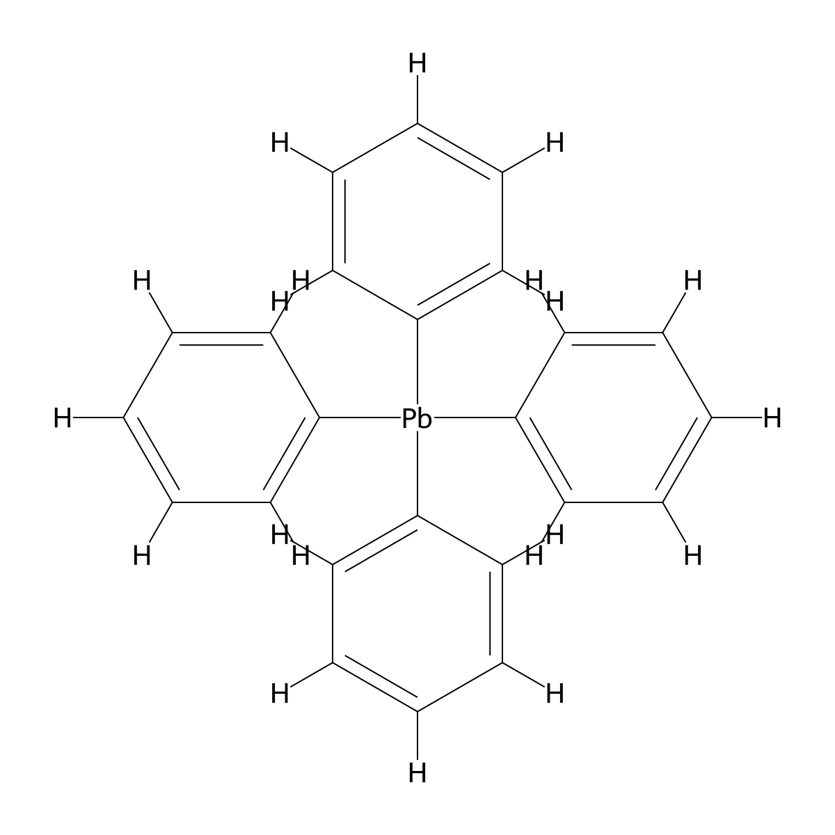 Tetraphenyllead molecular structure, CAS 595-89-1