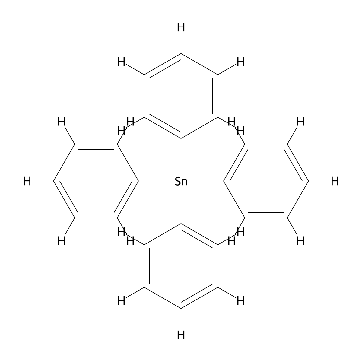 Tetraphenyltin molecular structure, CAS 595-90-4