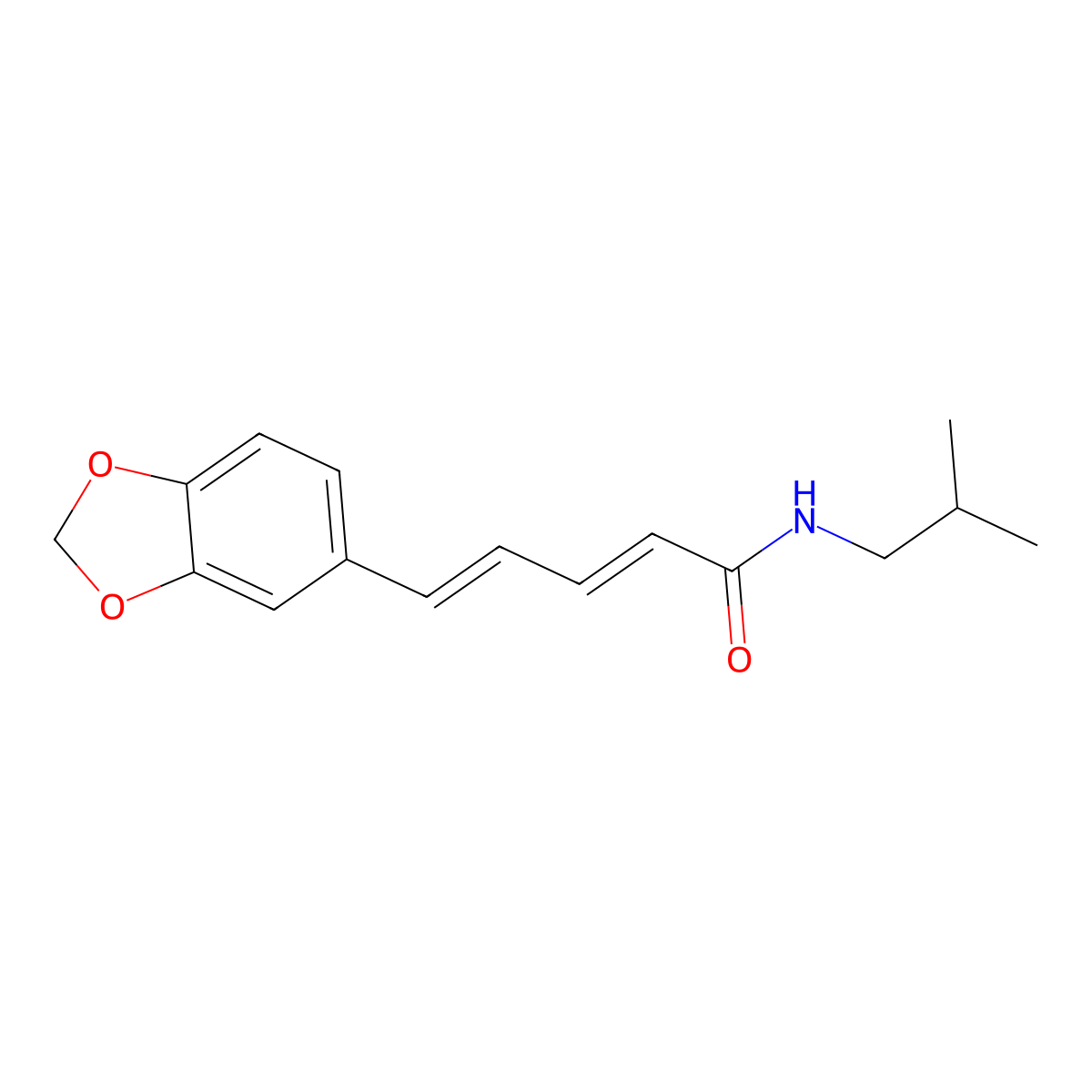 Piperlonguminine molecular structure, CAS 5950-12-9