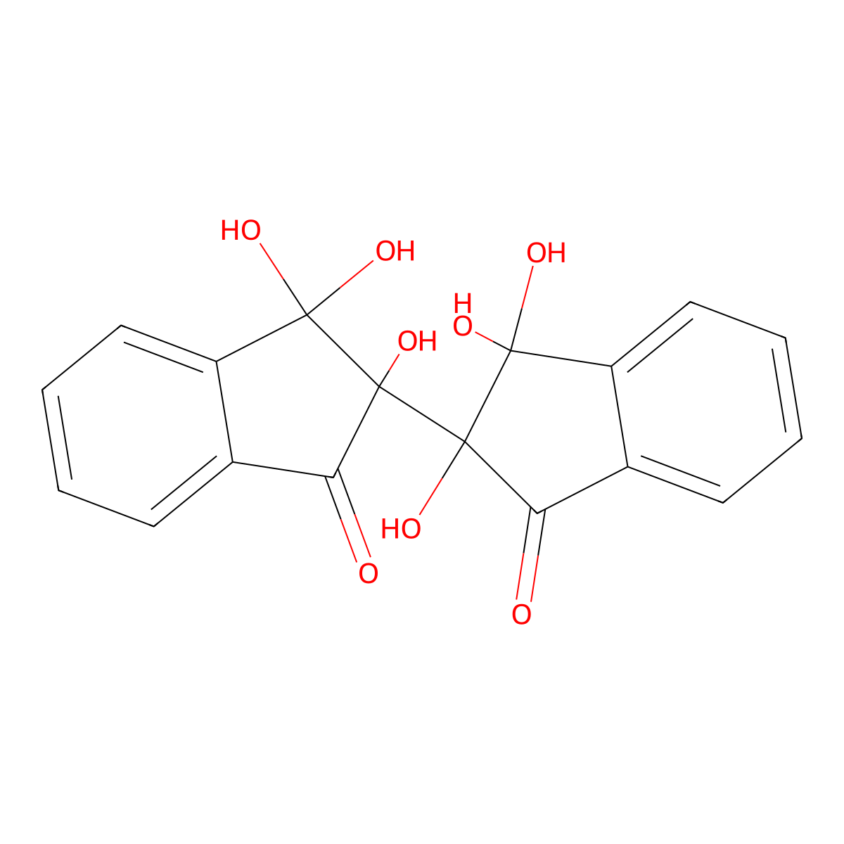 Hydrindantin dihydrate molecular structure, CAS 5950-69-6