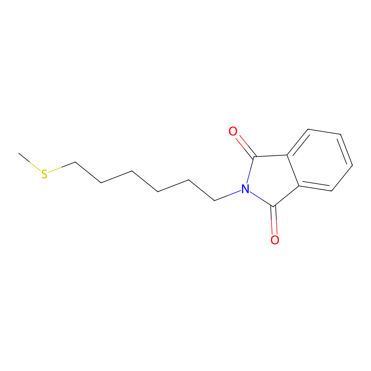 2-[6-(methylsulfanyl)hexyl]-2,3-dihydro-1H-isoindole-1,3-dione molecular structure, CAS 59501-75-6