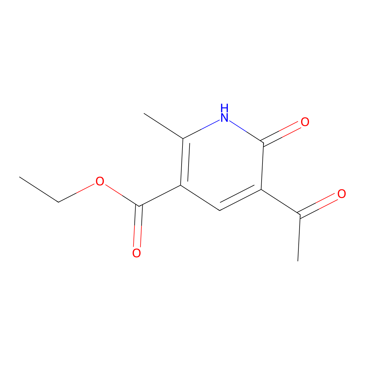 Ethyl 5-acetyl-6-hydroxy-2-methylnicotinate molecular structure, CAS 59503-67-2