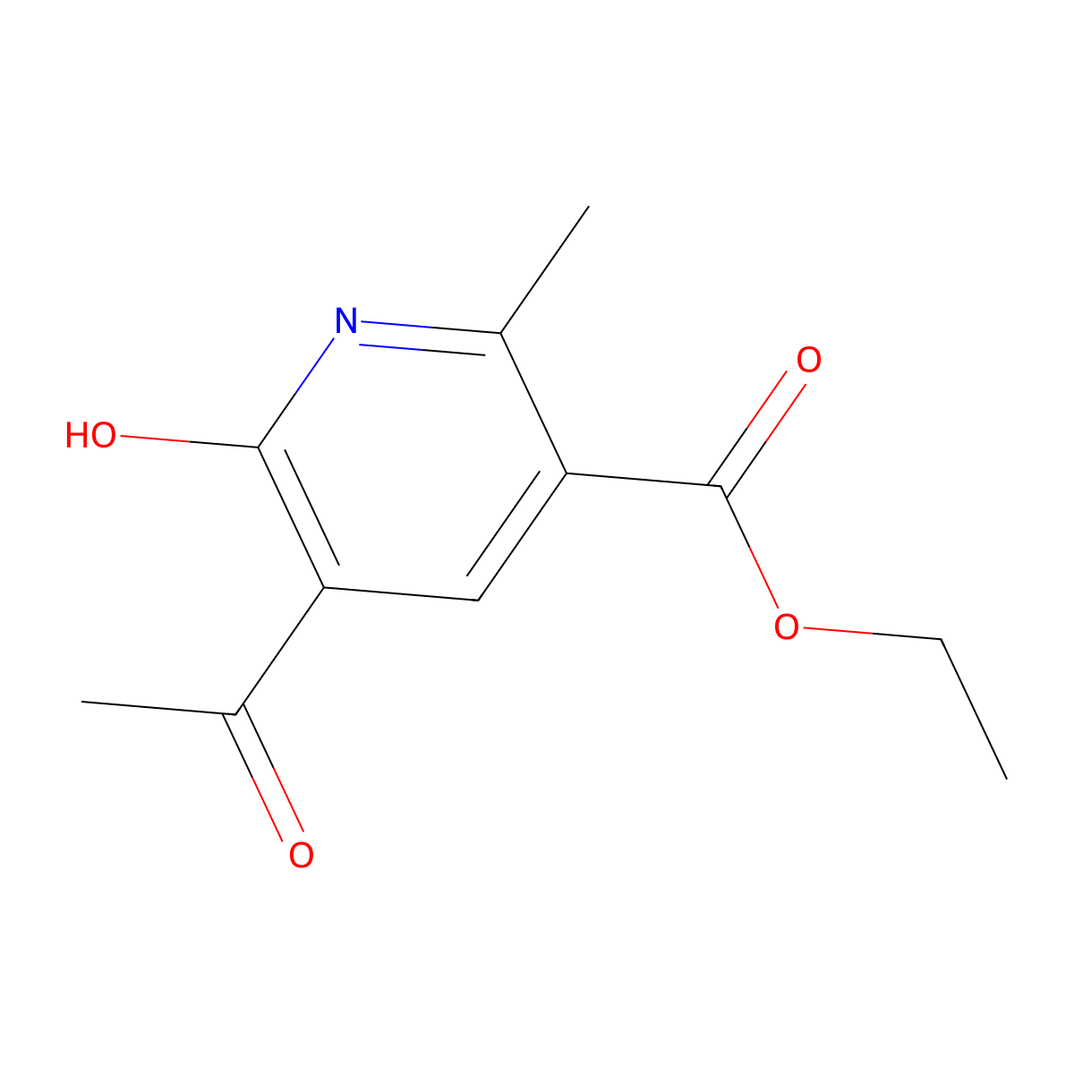 Ethyl 5-acetyl-6-hydroxy-2-methylnicotinate molecular structure, CAS 59503-67-2