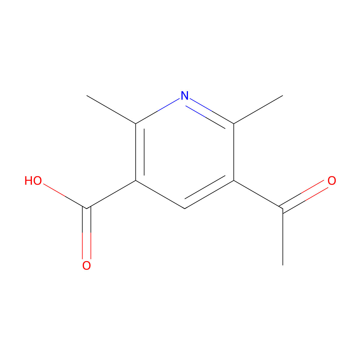 5-Acetyl-2,6-dimethyl-3-pyridinecarboxylic acid molecular structure, CAS 59503-74-1
