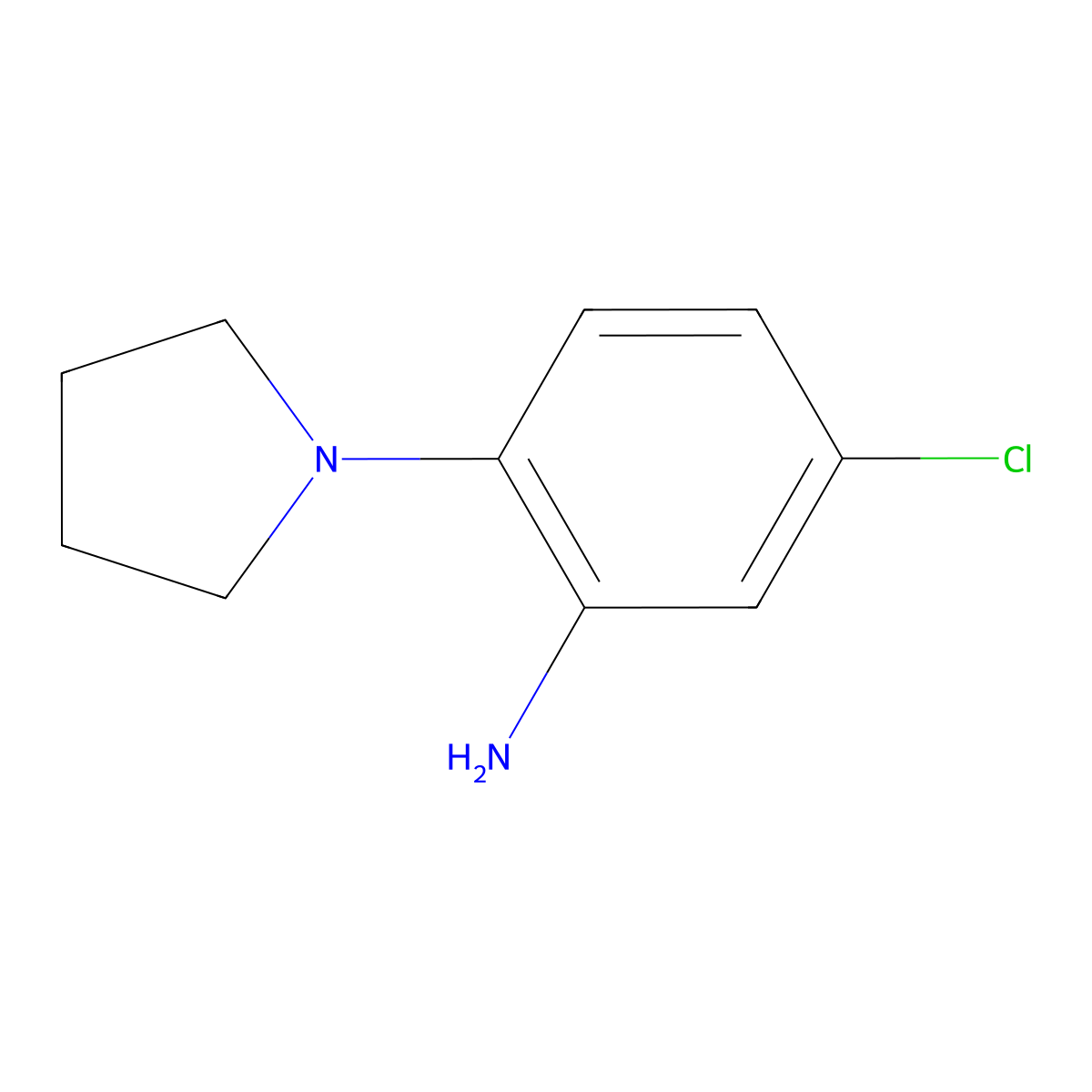 5-Chloro-2-(pyrrolidin-1-yl)aniline molecular structure, CAS 59504-29-9