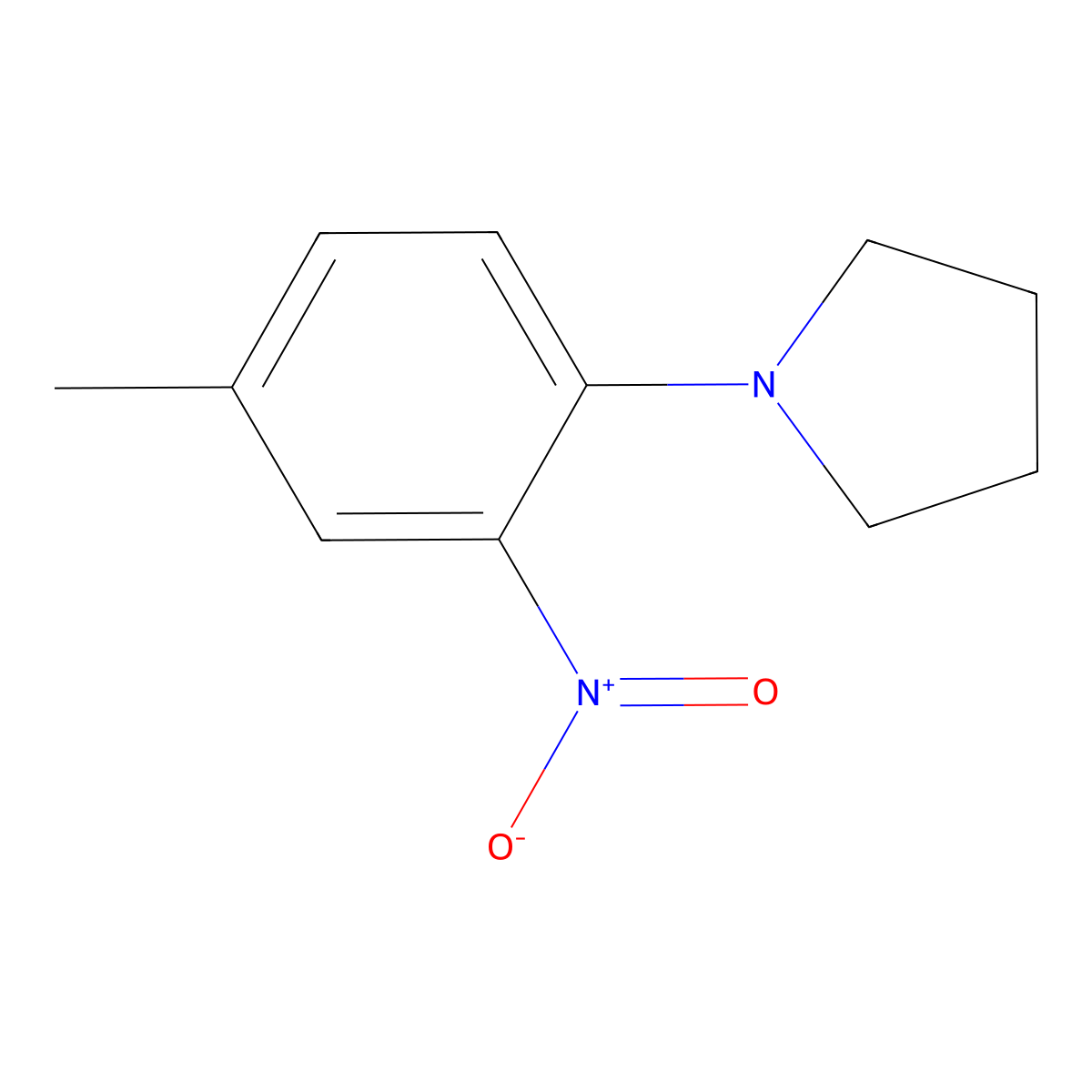 Pyrrolidine, 1-(4-methyl-2-nitrophenyl)- molecular structure, CAS 59504-34-6