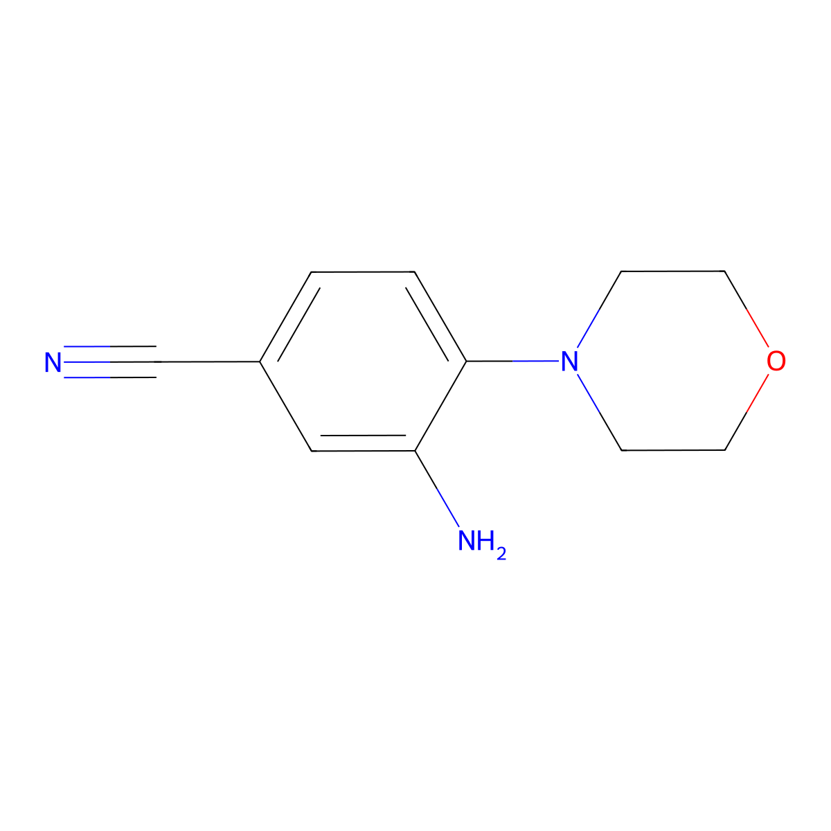 3-Amino-4-(morpholin-4-yl)benzonitrile molecular structure, CAS 59504-49-3