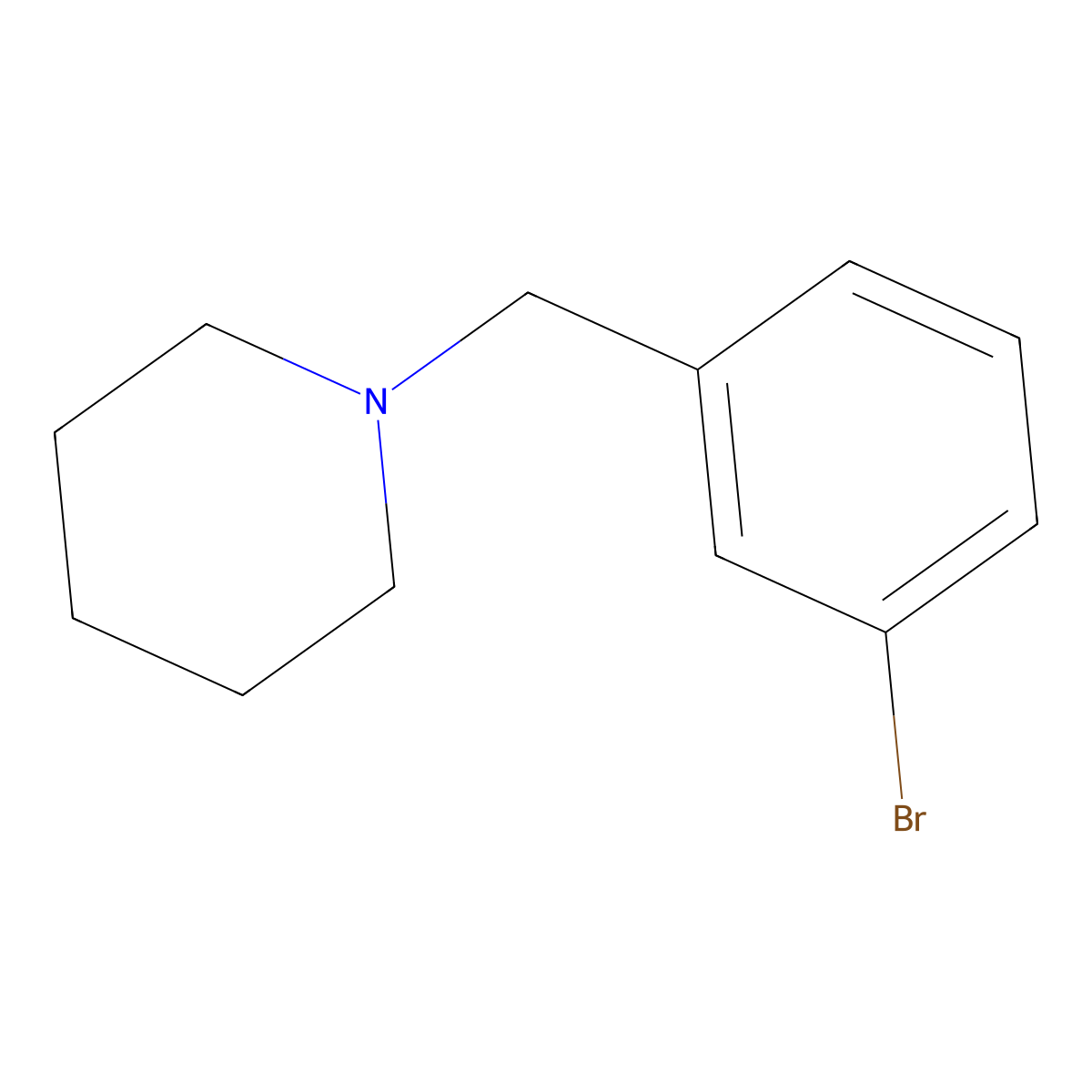 1-(3-Bromobenzyl)piperidine molecular structure, CAS 59507-40-3
