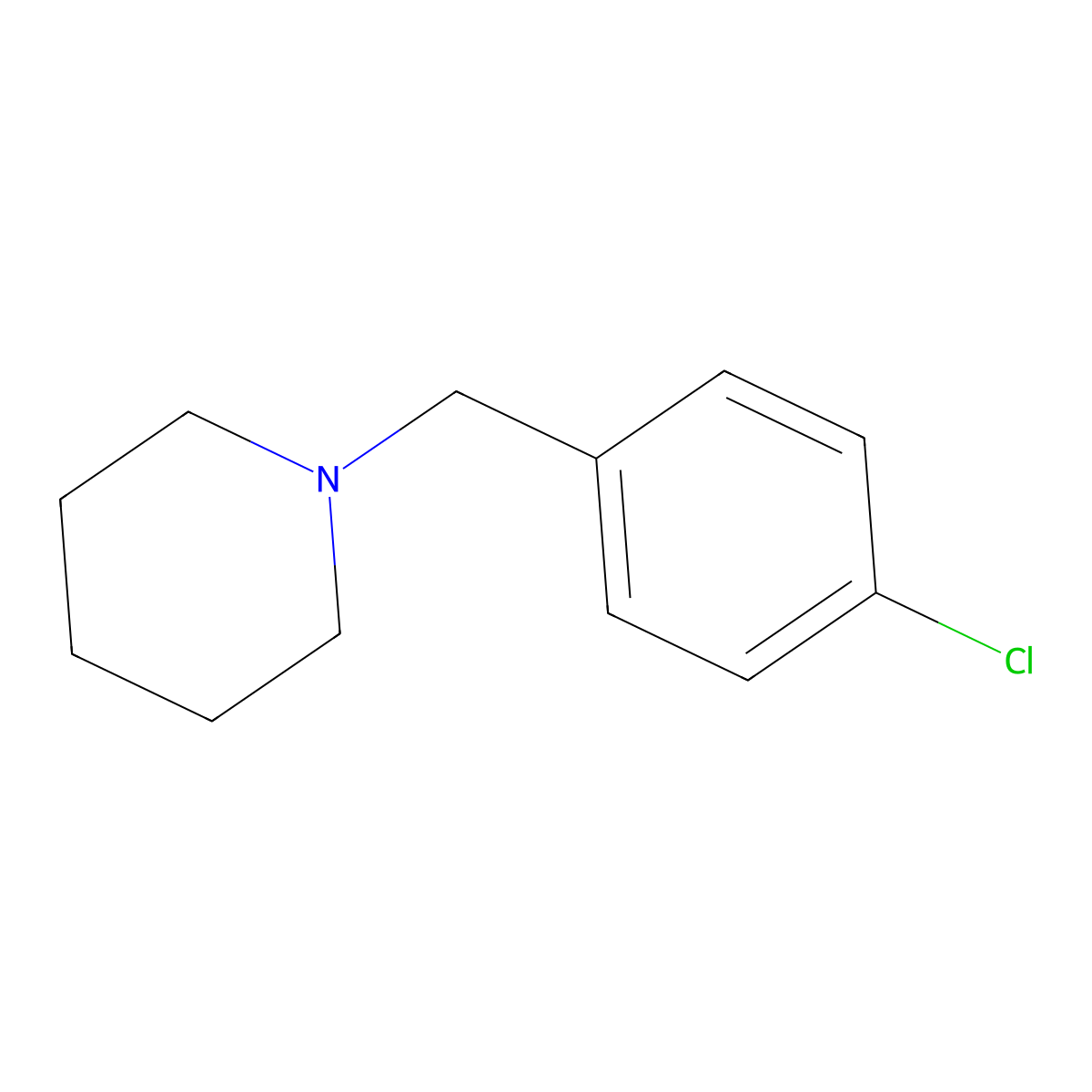 1-(4-Chlorobenzyl)piperidine molecular structure, CAS 59507-42-5