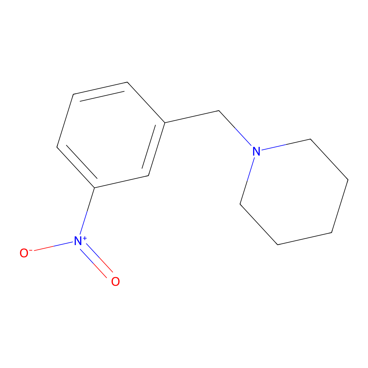 1-[(3-Nitrophenyl)methyl]piperidine molecular structure, CAS 59507-46-9