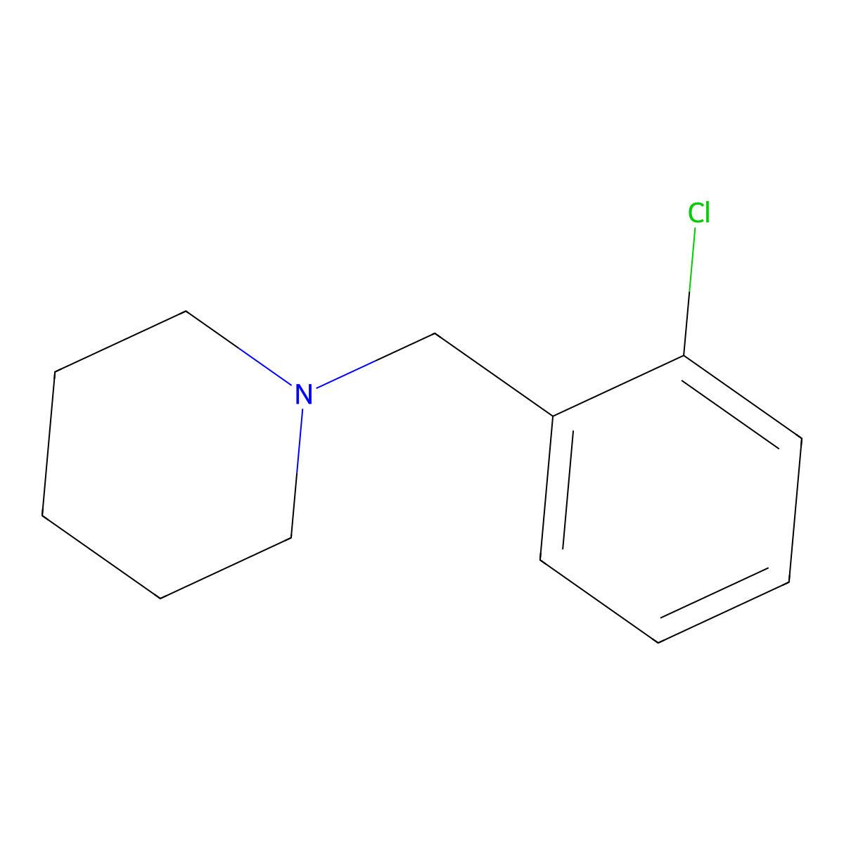 1-(2-Chlorobenzyl)piperidine molecular structure, CAS 59507-48-1