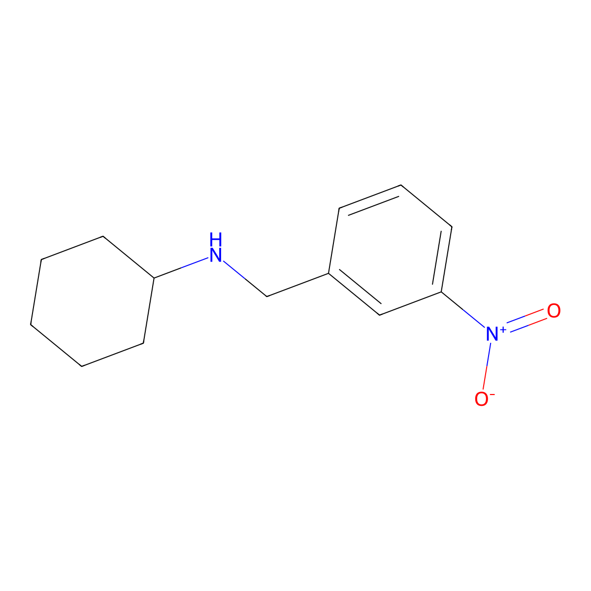 N-(3-nitrobenzyl)cyclohexanamine molecular structure, CAS 59507-50-5
