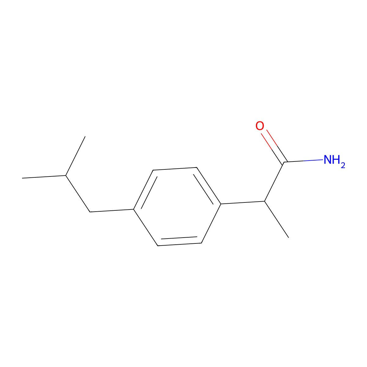 Ibuprofenamide molecular structure, CAS 59512-17-3
