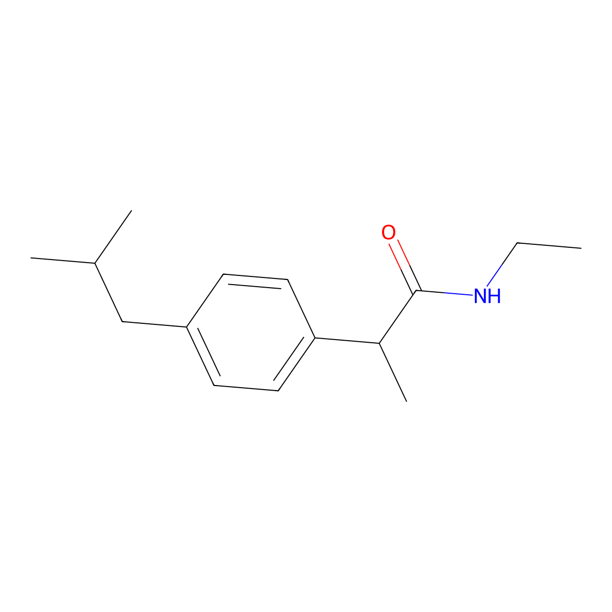 N-ethyl-2-[4-(2-methylpropyl)phenyl]propanamide molecular structure, CAS 59512-20-8