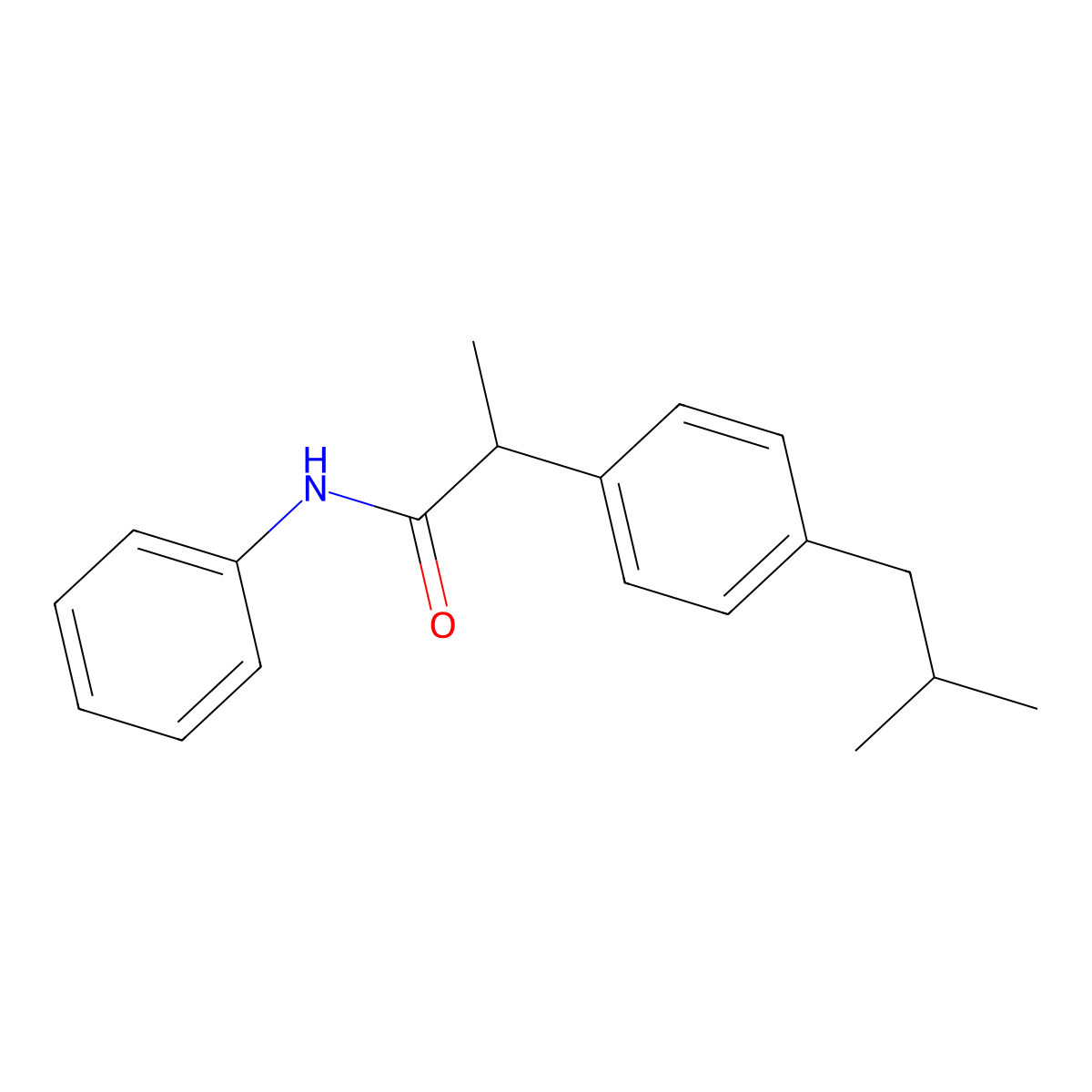 Acetanilide, 2-(4-isobutylphenyl)-2-methyl- molecular structure, CAS 59512-29-7