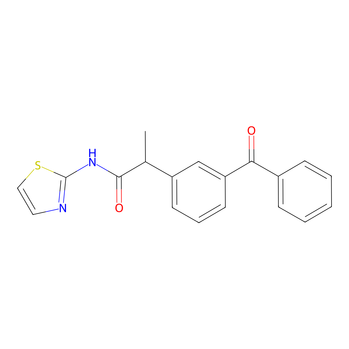 2-(3-Benzoylphenyl)-N-(1,3-thiazol-2-yl)propanimidic acid molecular structure, CAS 59512-34-4