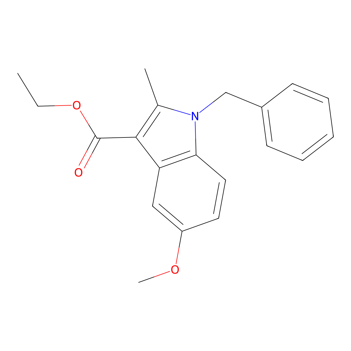 Ethyl 1-benzyl-5-methoxy-2-methyl-1H-indole-3-carboxylate molecular structure, CAS 59513-85-8