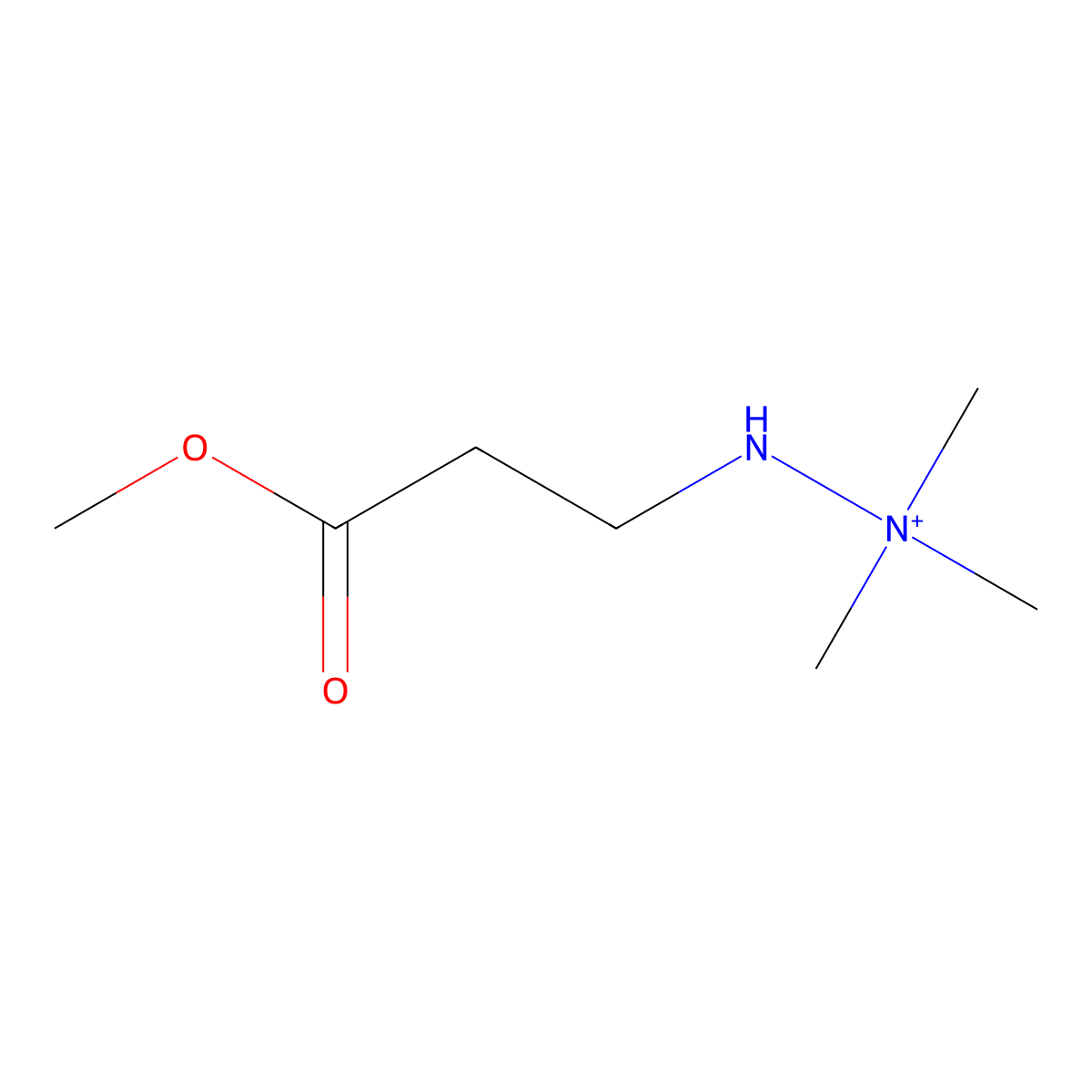 Hydrazinium, 2-(3-methoxy-3-oxopropyl)-1,1,1-trimethyl- molecular structure, CAS 59514-00-0
