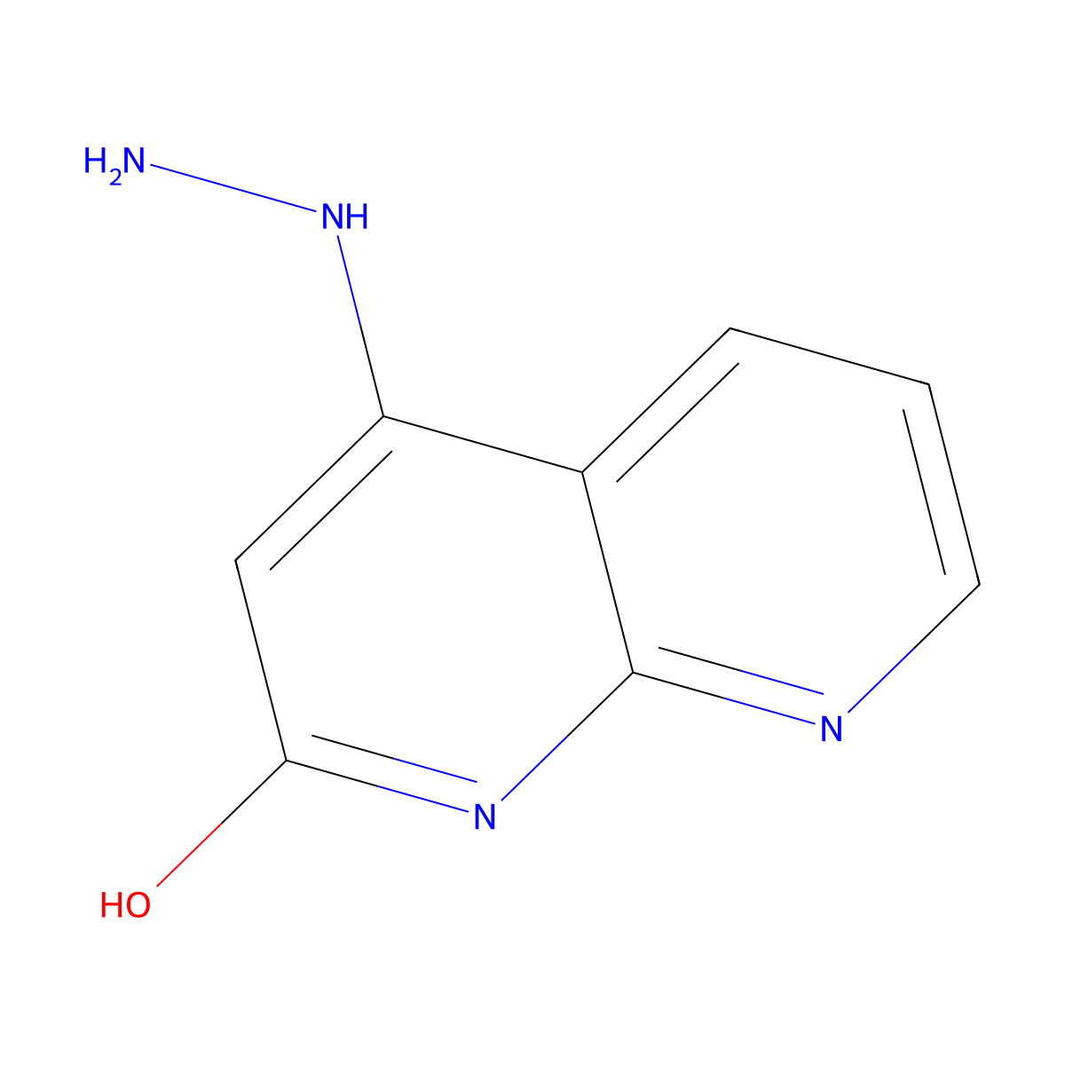 4-Hydrazino[1,8]naphthyridin-2-ol molecular structure, CAS 59514-94-2