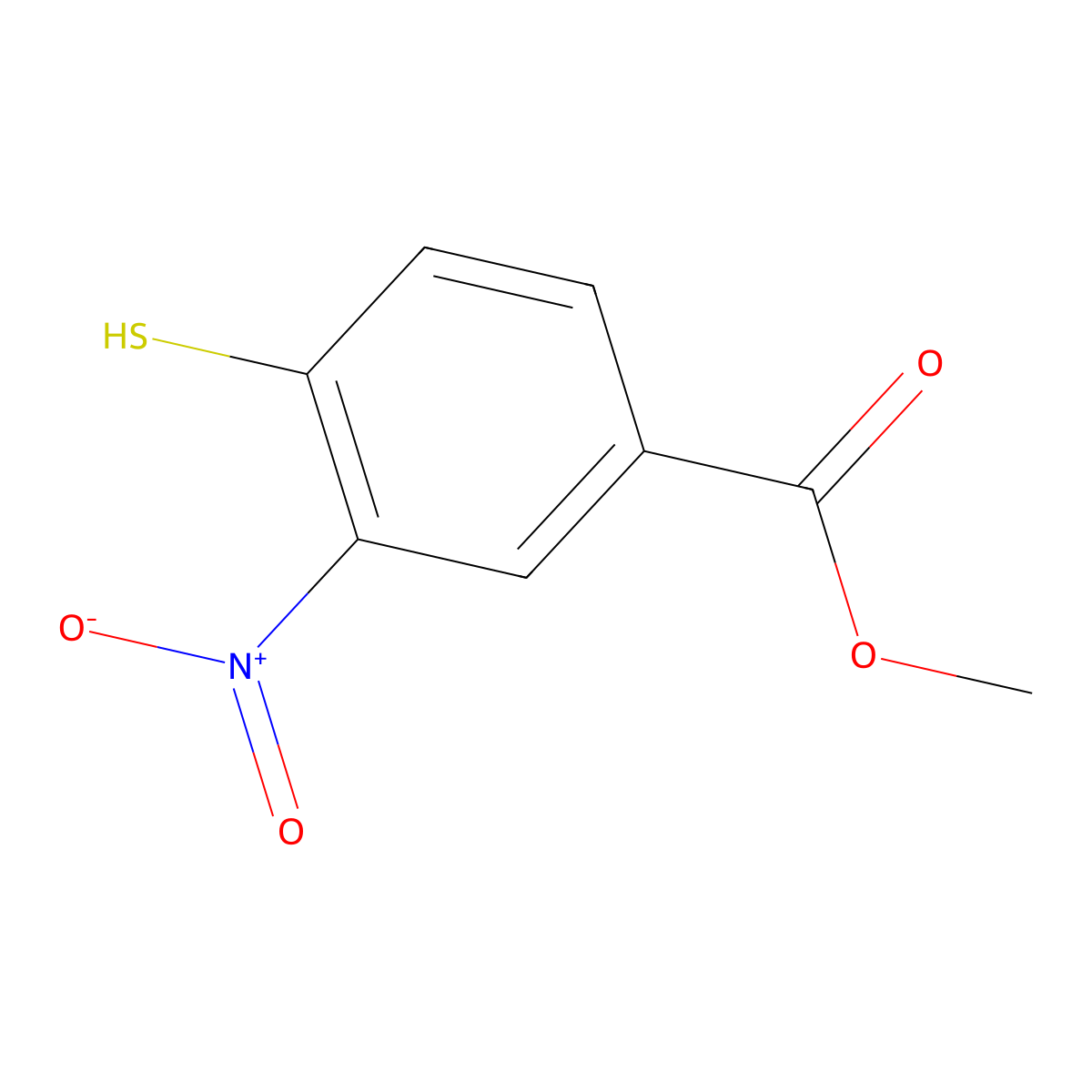 Methyl 3-nitro-4-sulfanylbenzoate molecular structure, CAS 59515-34-3