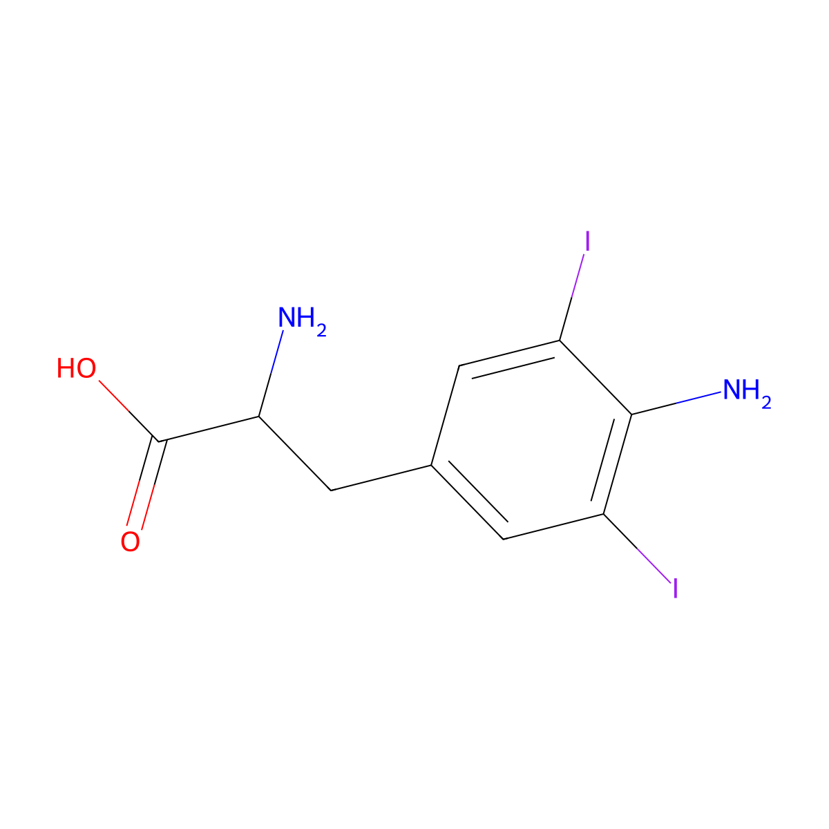 4-Amino-3,5-diiodophenylalanine molecular structure, CAS 59515-83-2