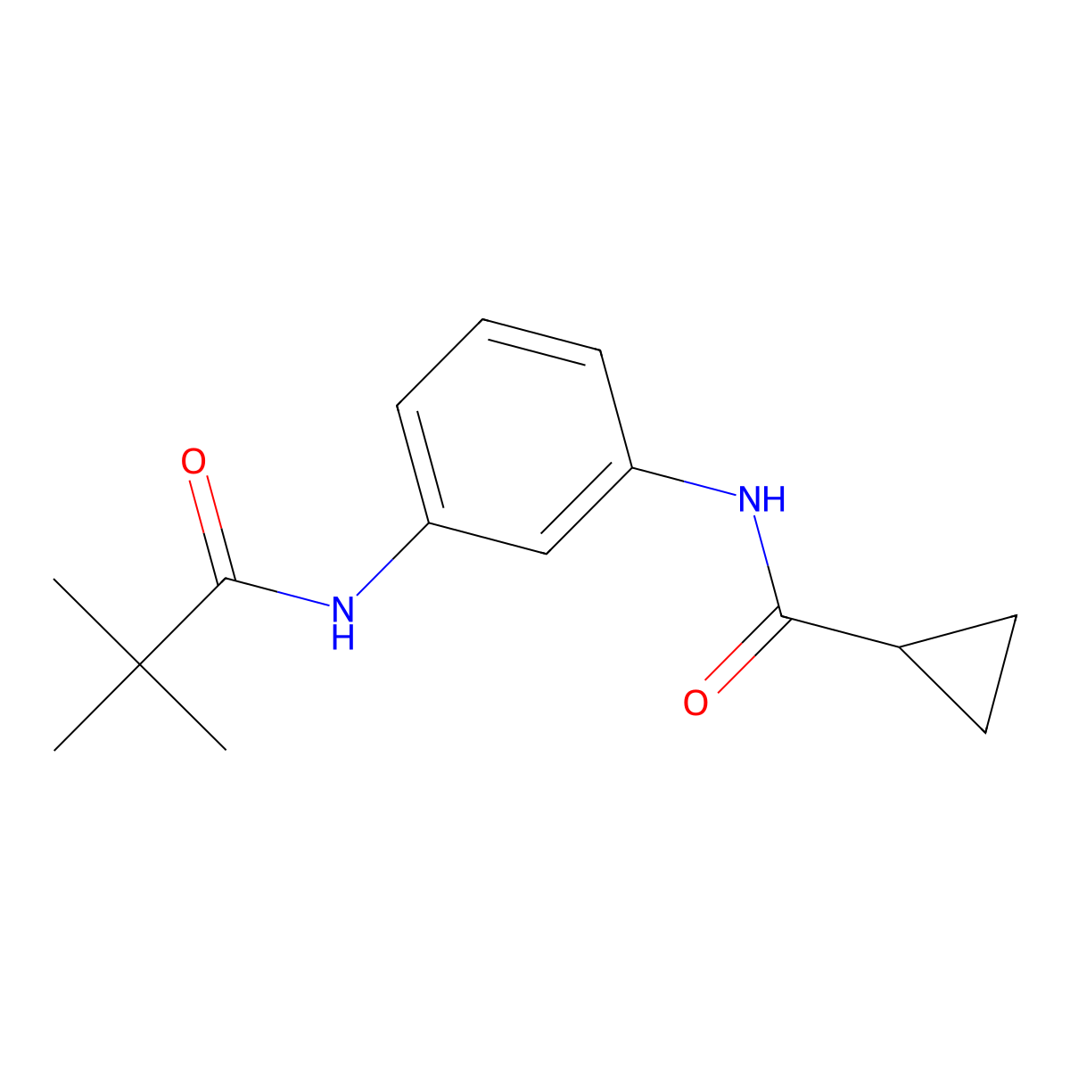 N-{3-[(2,2-dimethylpropanoyl)amino]phenyl}cyclopropanecarboxamide molecular structure, CAS 59517-31-6