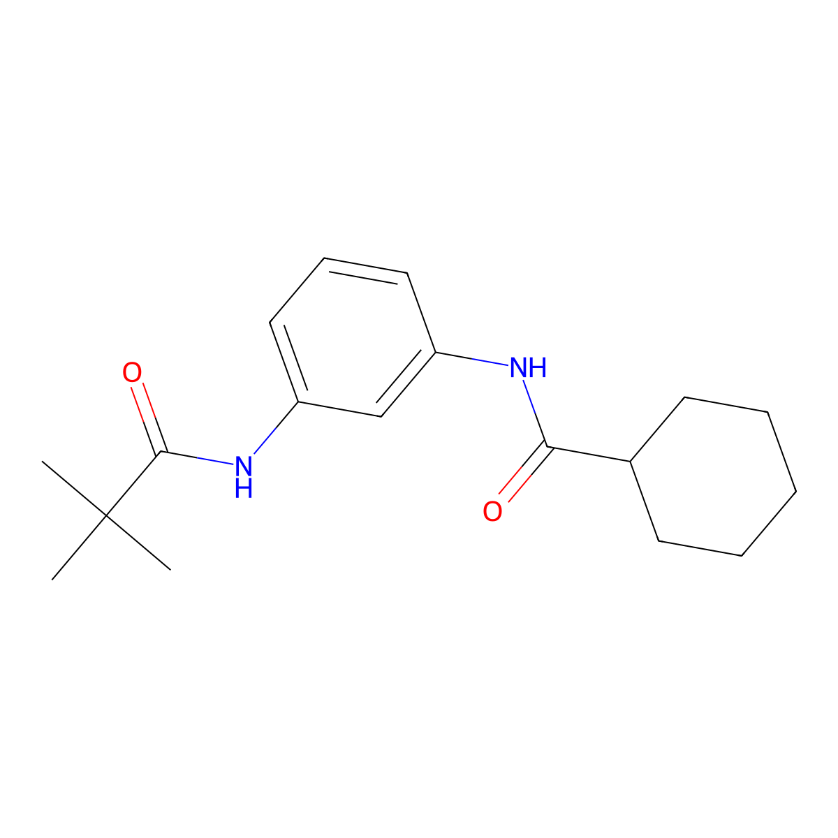 N-{3-[(2,2-dimethylpropanoyl)amino]phenyl}cyclohexanecarboxamide molecular structure, CAS 59517-38-3