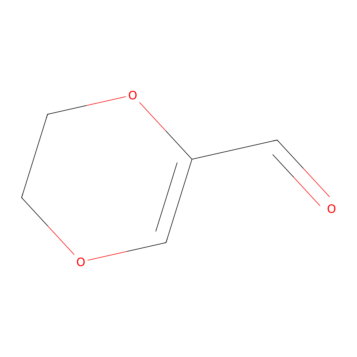 5,6-Dihydro-1,4-dioxine-2-carbaldehyde molecular structure, CAS 59518-69-3