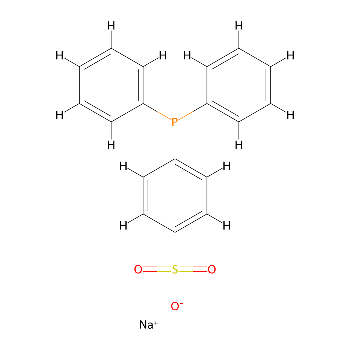 Sodium 4-(diphenylphosphino)benzenesulfonate molecular structure, CAS 5952-62-5