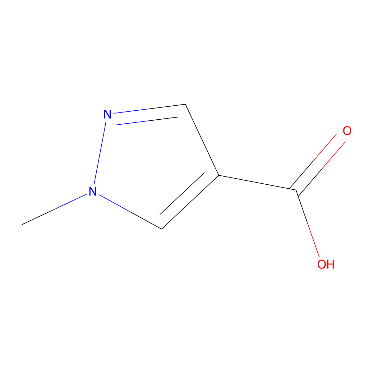 1-Methyl-1H-pyrazole-4-carboxylic acid molecular structure, CAS 5952-92-1