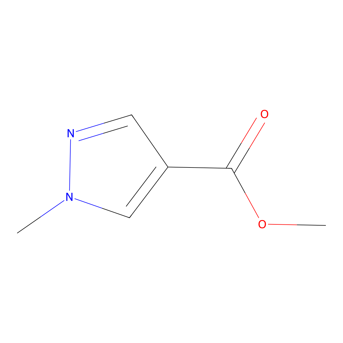 methyl 1-methyl-1H-pyrazole-4-carboxylate molecular structure, CAS 5952-93-2