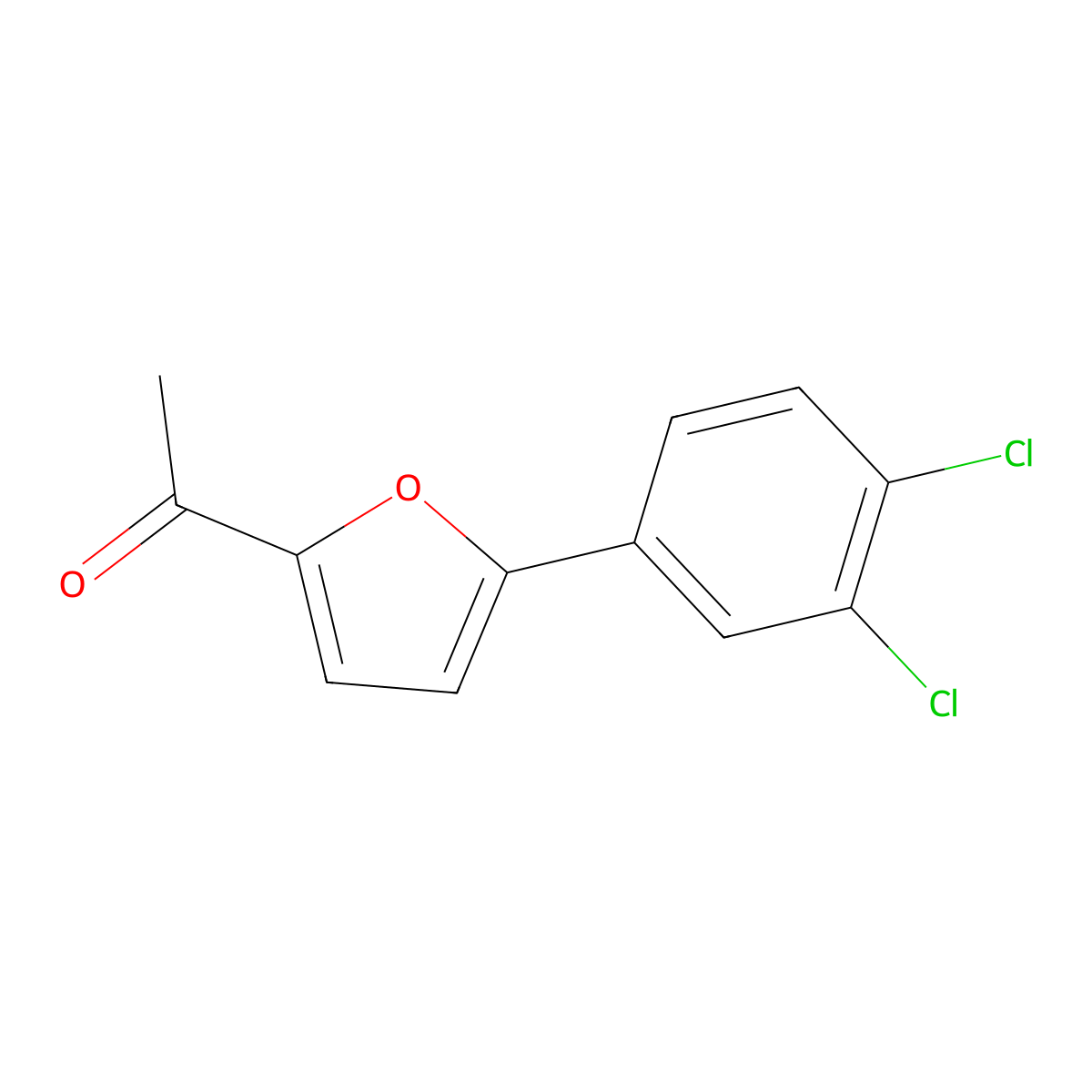 1-(5-(3,4-Dichlorophenyl)furan-2-yl)ethanone molecular structure, CAS 59522-69-9