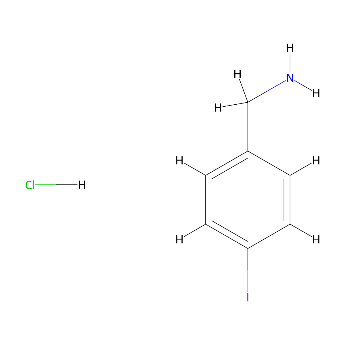 (4-Iodophenyl)methanamine hydrochloride molecular structure, CAS 59528-27-7