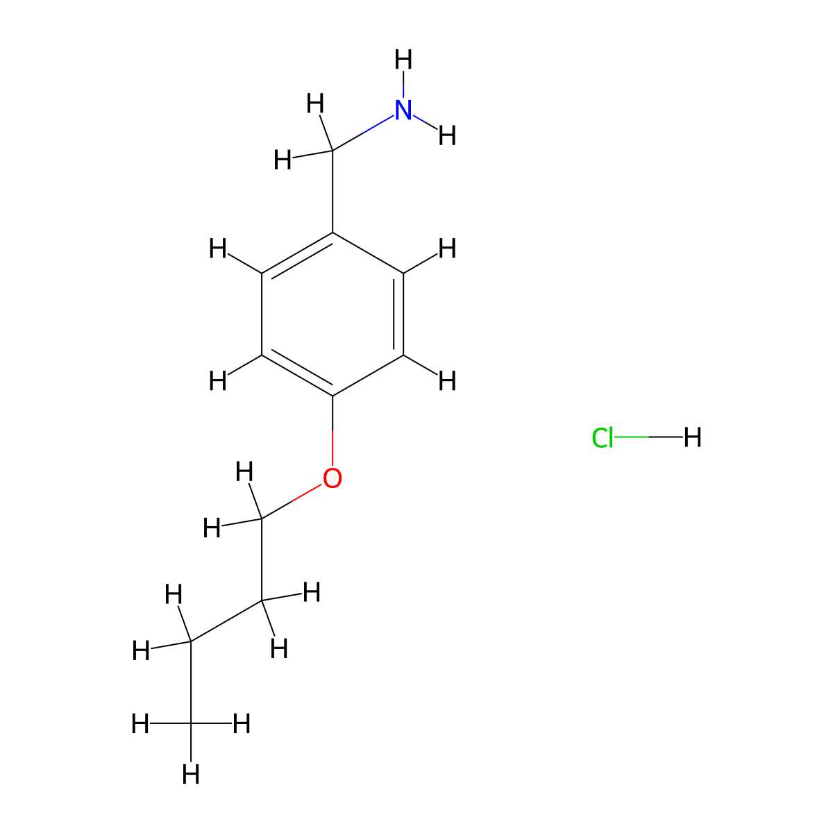 (4-Butoxyphenyl)methanamine hydrochloride molecular structure, CAS 59528-29-9
