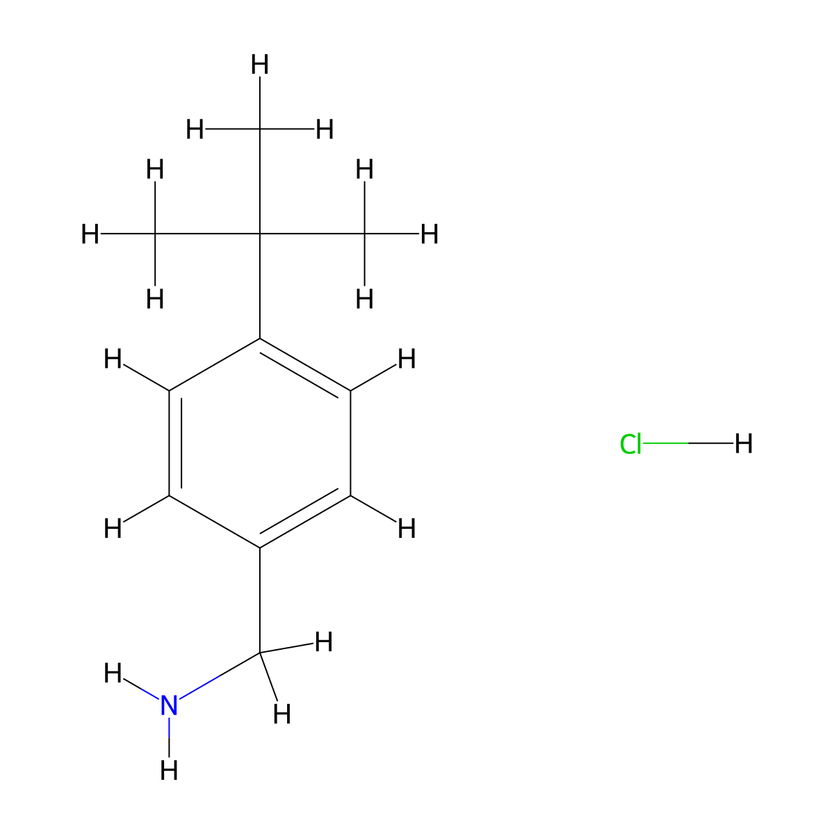 (4-Tert-butylphenyl)methanamine hydrochloride molecular structure, CAS 59528-30-2