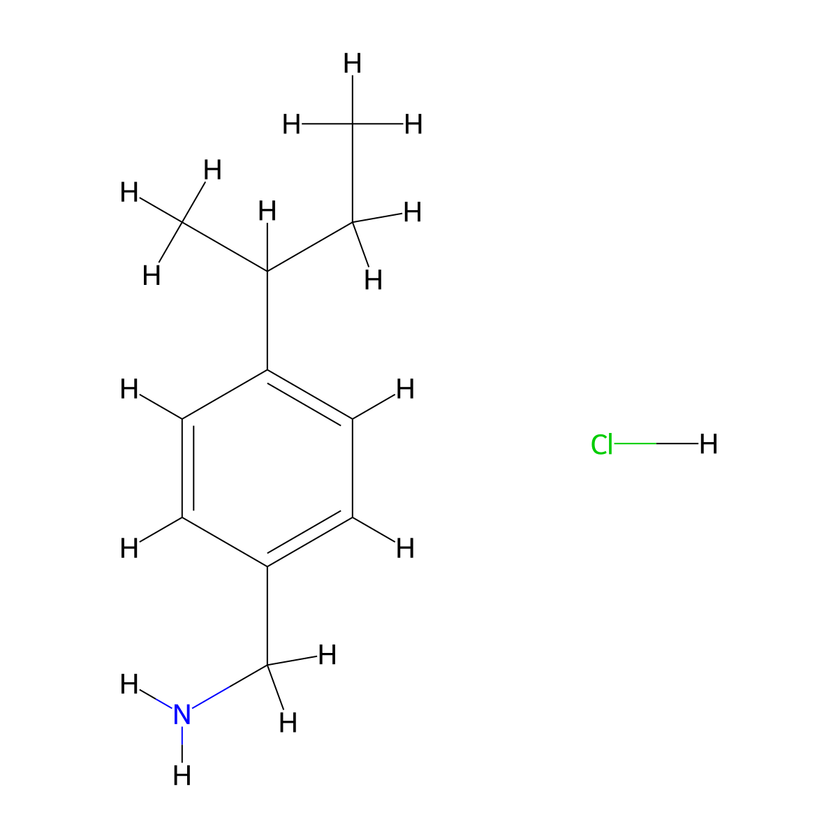[4-(Butan-2-yl)phenyl]methanamine hydrochloride molecular structure, CAS 59528-31-3
