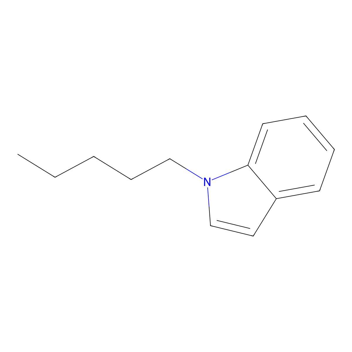 1-Pentylindole molecular structure, CAS 59529-21-4