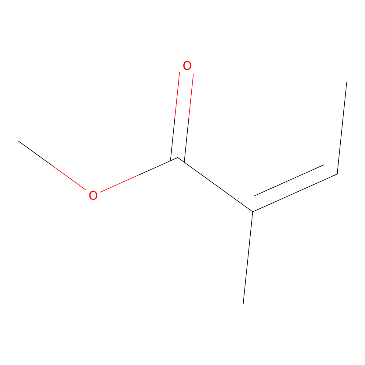 Methyl (2Z)-2-methyl-2-butenoate molecular structure, CAS 5953-76-4