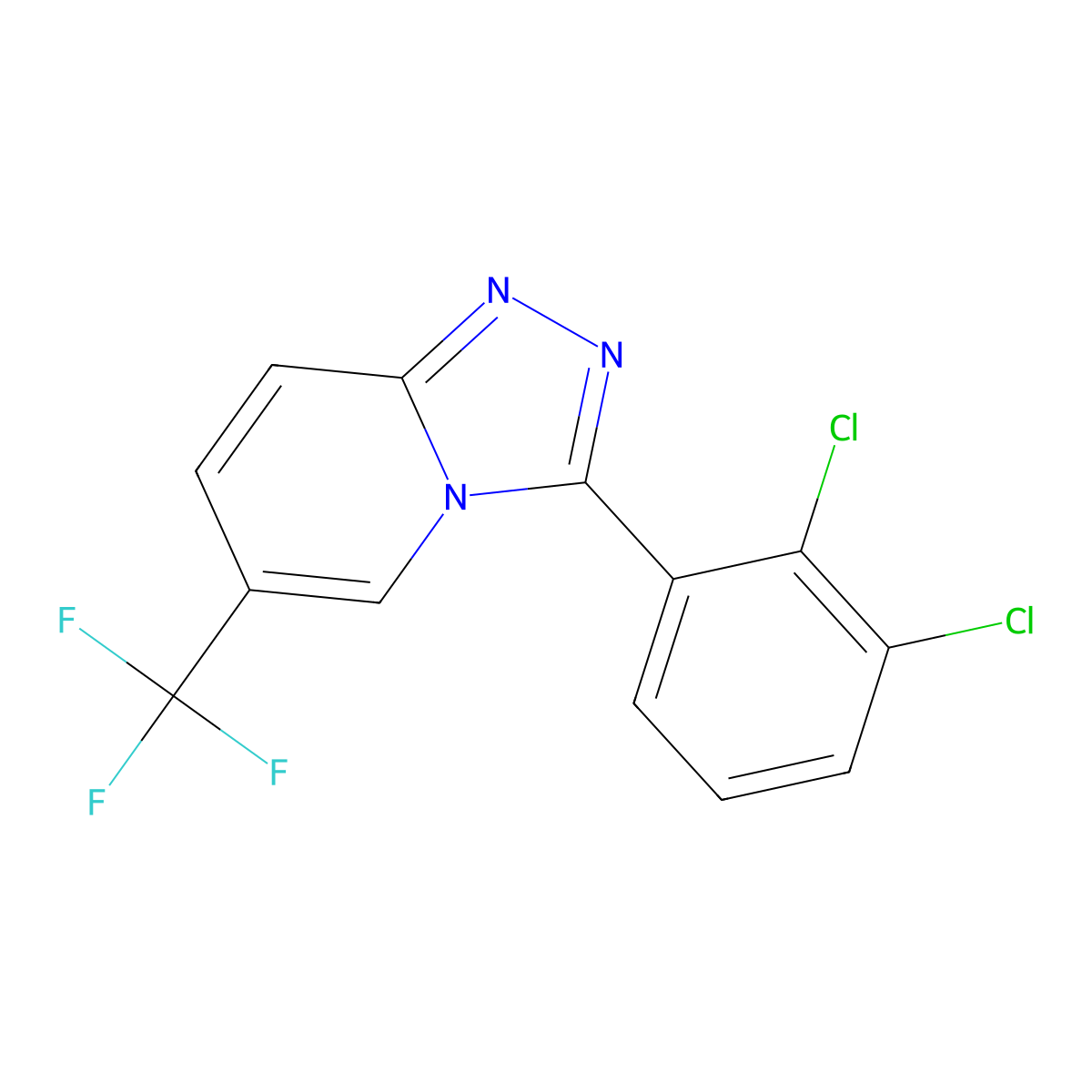 3-(2,3-Dichlorophenyl)-6-(trifluoromethyl)[1,2,4]triazolo[4,3-a]pyridine molecular structure, CAS 5954-56-3