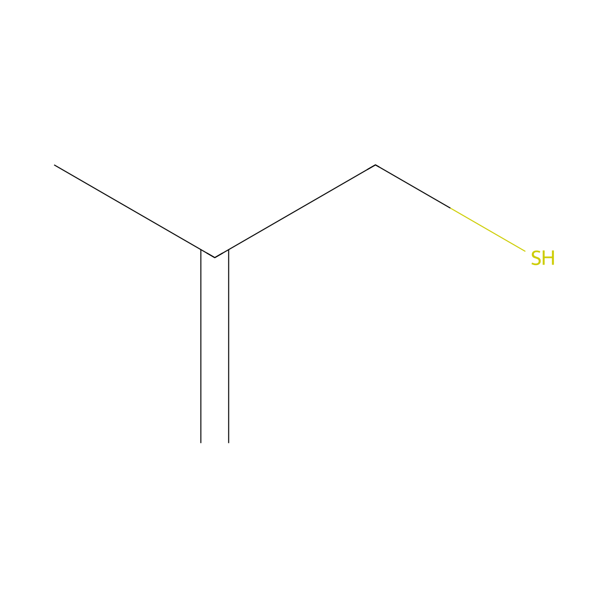 Methallyl mercaptan molecular structure, CAS 5954-68-7