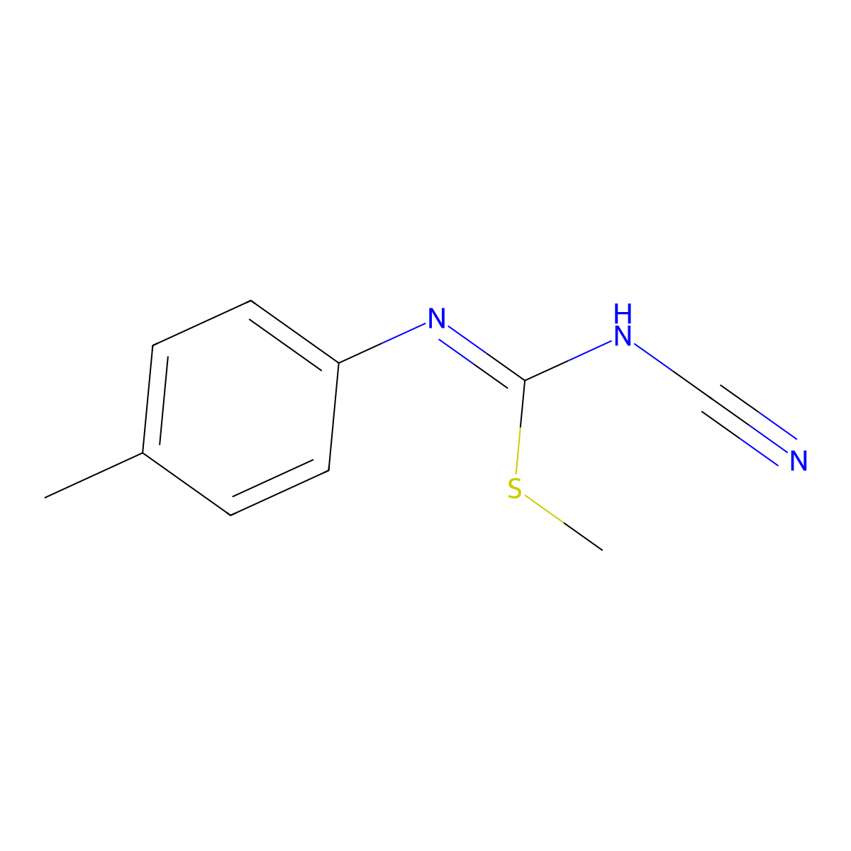 methyl N'-cyano-N-(4-methylphenyl)imidothiocarbamate molecular structure, CAS 59541-69-4