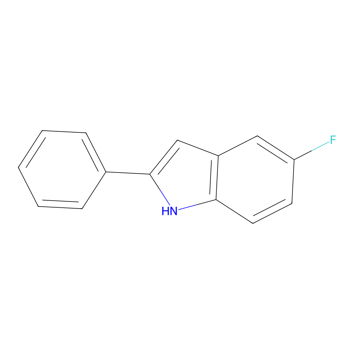 5-fluoro-2-phenyl-1H-indole molecular structure, CAS 59541-83-2