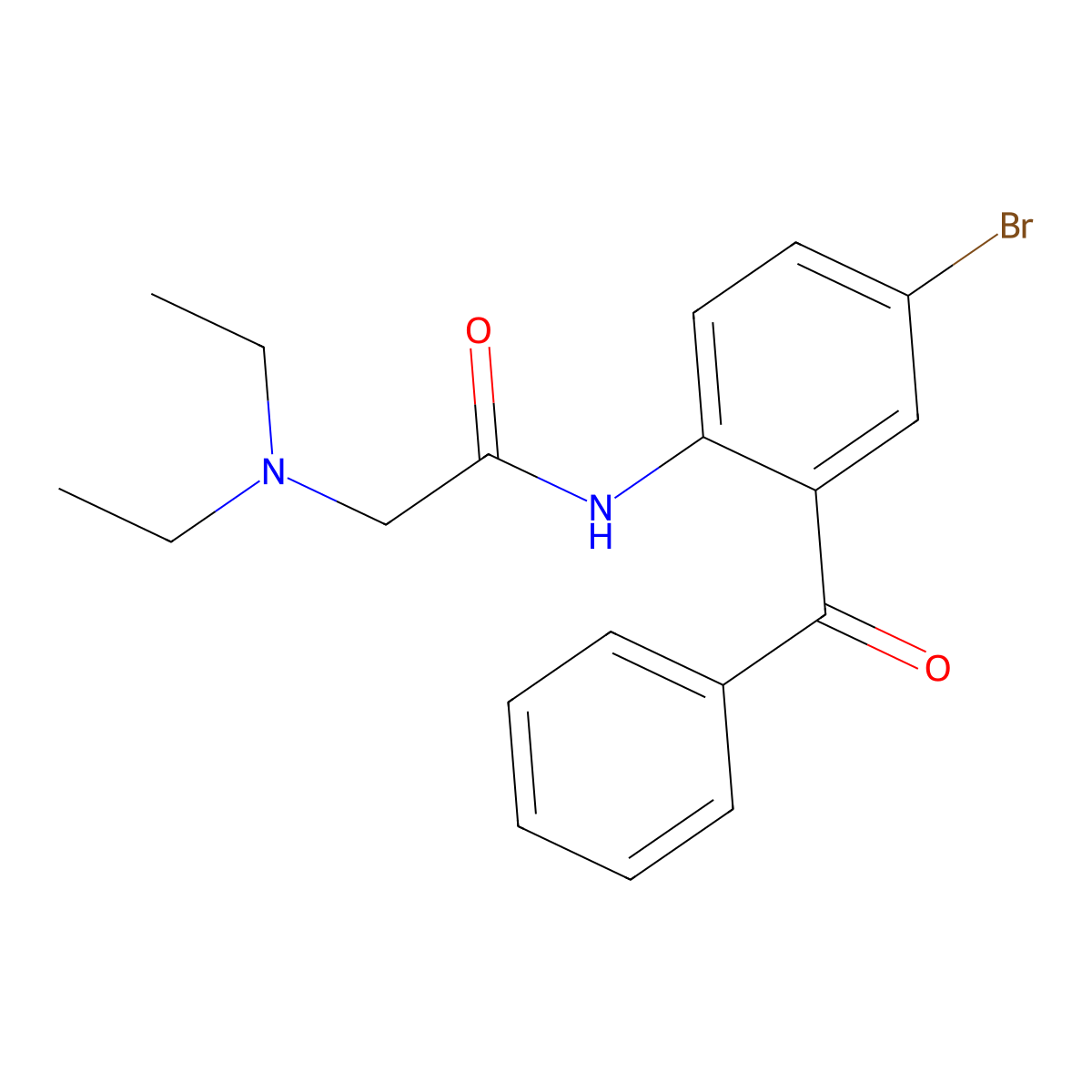 N-(2-benzoyl-4-bromophenyl)-2-(diethylamino)acetamide molecular structure, CAS 59542-20-0