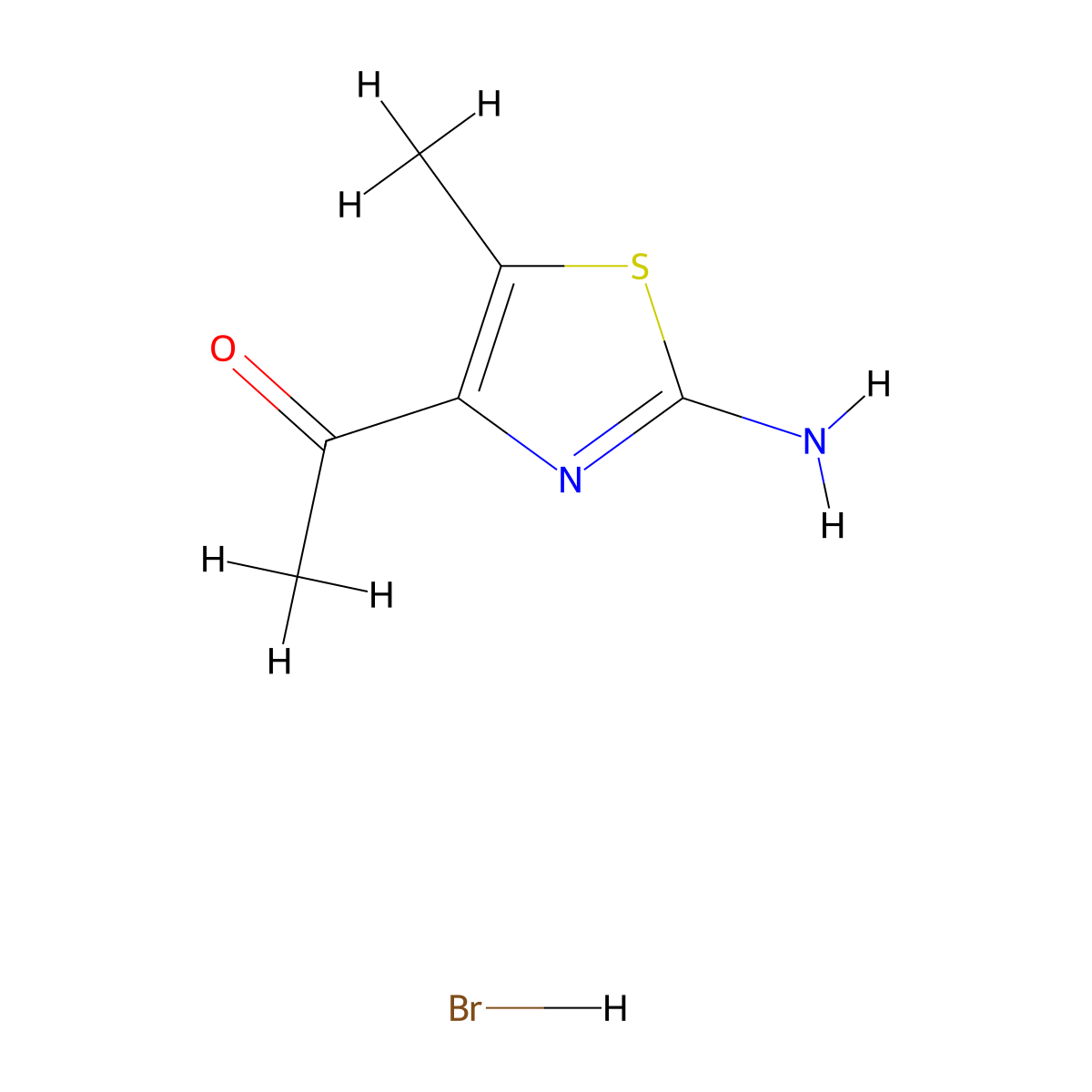 1-(2-Amino-5-methylthiazol-4-yl)ethanone hydrobromide molecular structure, CAS 59543-74-7