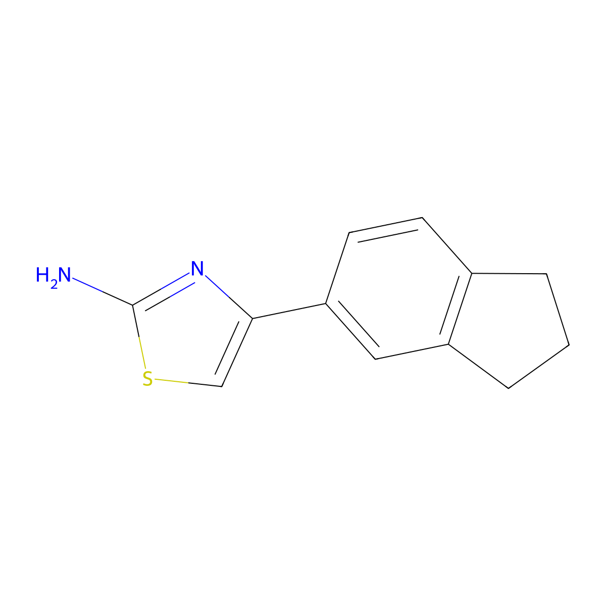 4-(2,3-dihydro-1H-inden-5-yl)-1,3-thiazol-2-amine molecular structure, CAS 59543-75-8