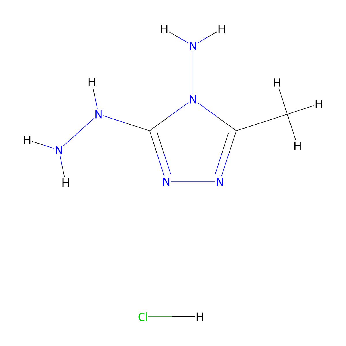 3-hydrazino-5-methyl-4H-1,2,4-triazol-4-ylamine hydrochloride molecular structure, CAS 59545-76-5