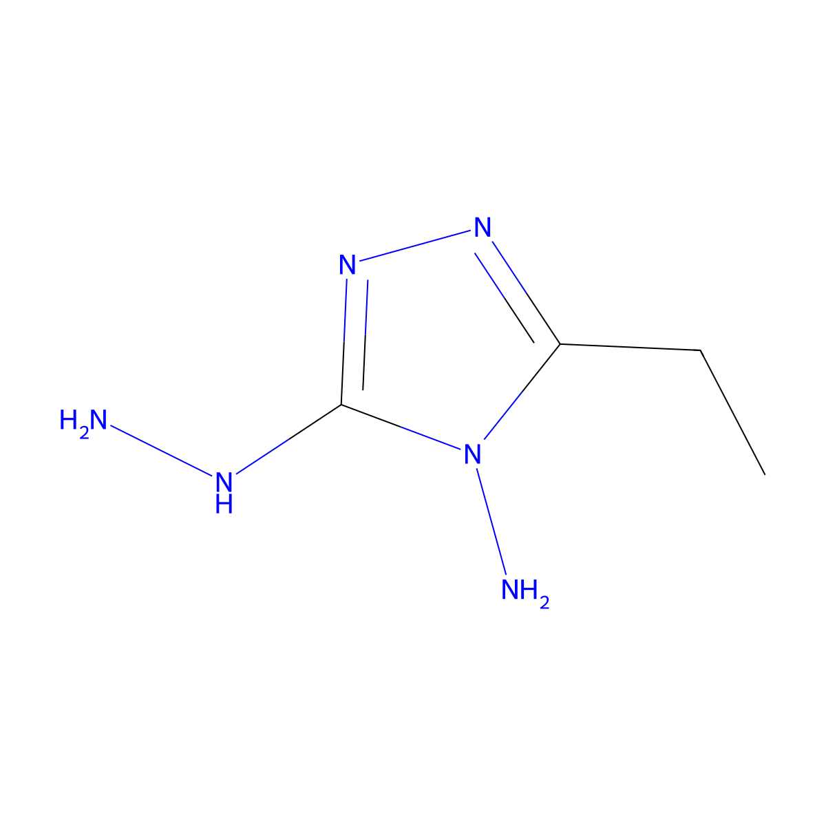 3-Ethyl-5-hydrazino-1,2,4-triazole-4-ylamine molecular structure, CAS 59545-77-6